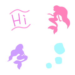 [LINE絵文字] Mermaid's Pastel Words Emojiの画像