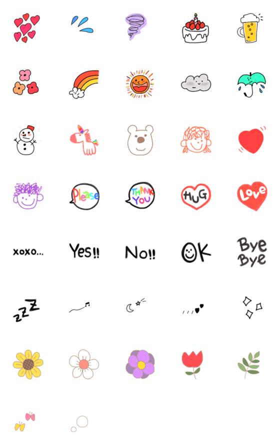 [LINE絵文字]kawaii simple emoji 1の画像一覧
