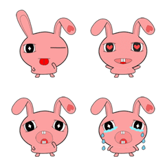 [LINE絵文字] big face cute rabbit1の画像