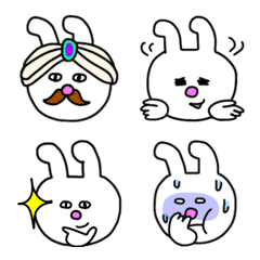 [LINE絵文字] Big Face Rabbit Emoji その5の画像