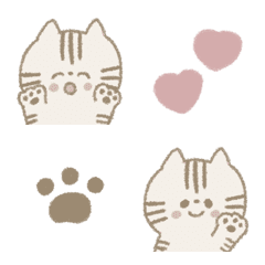 [LINE絵文字] くすみカラーのふんわりねこ♡の画像