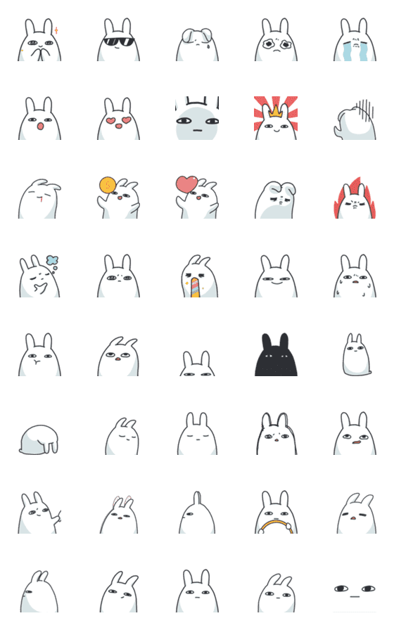 [LINE絵文字]Bunny is Moving emoji 2の画像一覧