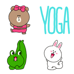 [LINE絵文字] ブラウンandフレンズ〜yoga〜の画像