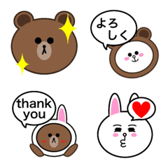 [LINE絵文字] BROWN ＆ FRIENDSブラウン・コニー絵文字の画像