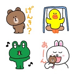 [LINE絵文字] ブラウンと仲間たちの画像