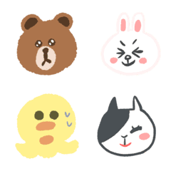 [LINE絵文字] LINE FRIENDS ゆるふわ絵文字の画像