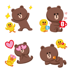 [LINE絵文字] 「BROWN ＆ FRIENDS」毎日使える絵文字の画像