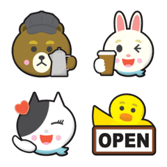 [LINE絵文字] BROWN ＆ FRIENDS Cafe 絵文字の画像