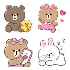 [LINE絵文字] ♡かわいいBROWN ＆ FRIENDS♡の画像