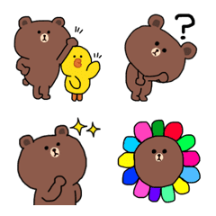 [LINE絵文字] BROWN ＆ FRIENDS 絵文字♡の画像