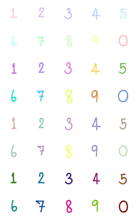[LINE絵文字]number 1 to 0の画像一覧