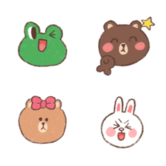 [LINE絵文字] Brown ＆ Friends emoji by guideの画像