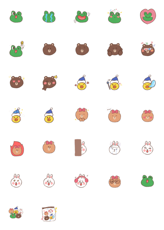 [LINE絵文字]Brown ＆ Friends emoji by guideの画像一覧