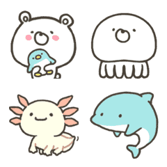 [LINE絵文字] 動く！かわいいよ！くまの水族館です絵文字の画像