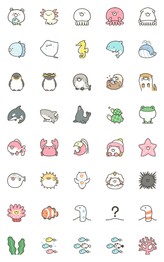 [LINE絵文字]動く！かわいいよ！くまの水族館です絵文字の画像一覧