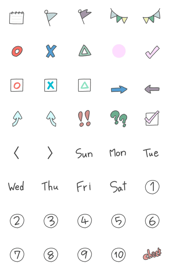 [LINE絵文字]動くシンプルスケジュール絵文字の画像一覧