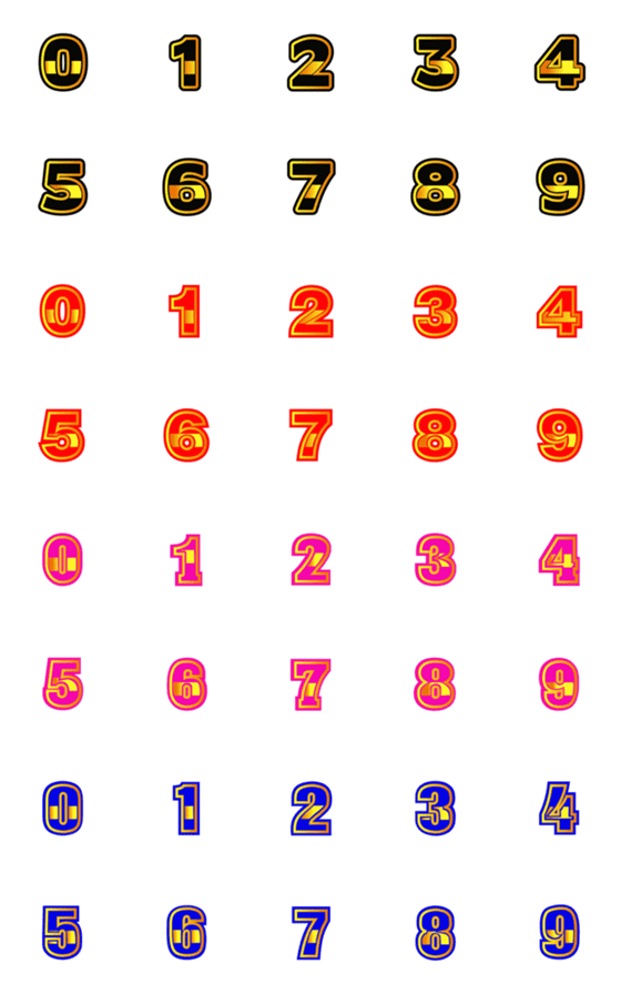 [LINE絵文字]Number emoji Dookdik 02の画像一覧