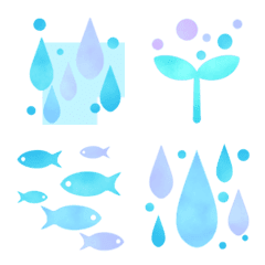 フレーム絵文字 vol.51 水色しずくの絵文字メイン画像