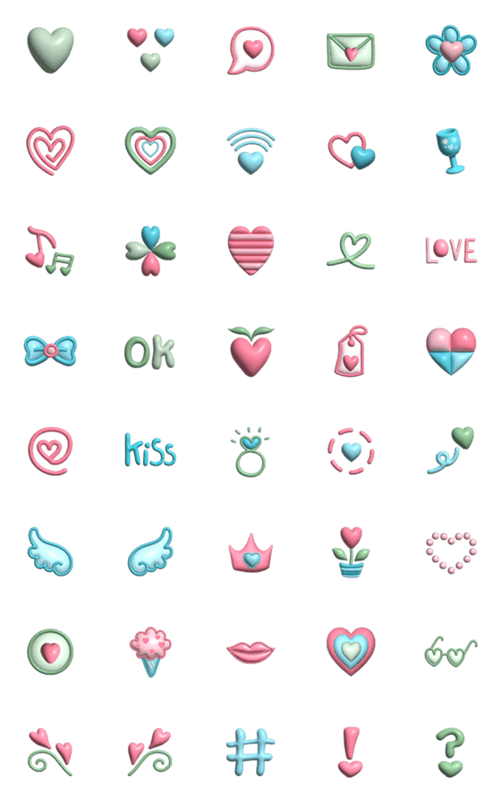 [LINE絵文字]Love Message 3Dの画像一覧