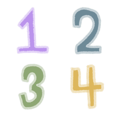 [LINE絵文字] Number Crayon Pastel V.1の画像