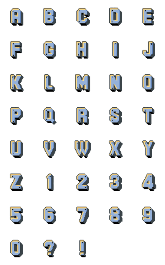 [LINE絵文字]Cute Pixel Alphabet 8bitの画像一覧