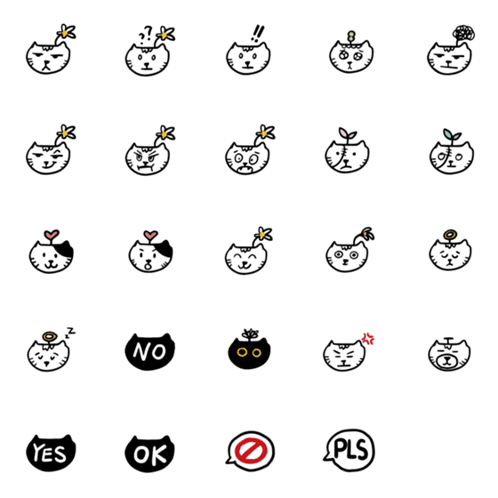 [LINE絵文字]Mcat emojiの画像一覧