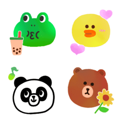 [LINE絵文字] 動く♥LINE FRIENDSの画像