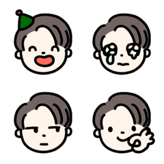 [LINE絵文字] 男の子の顔 かきあげヘアの画像