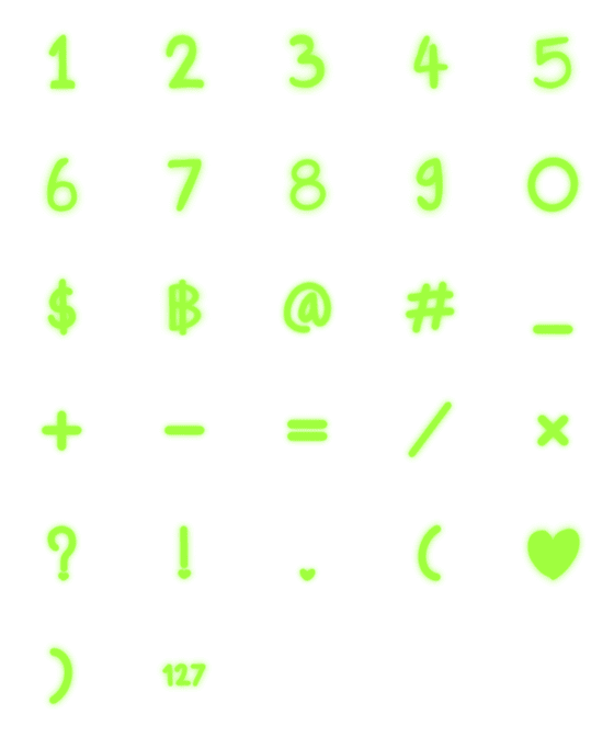 [LINE絵文字]EMOJI NUMBERS NEONの画像一覧