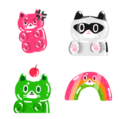 [LINE絵文字] Wandee Jelly Mask Catの画像