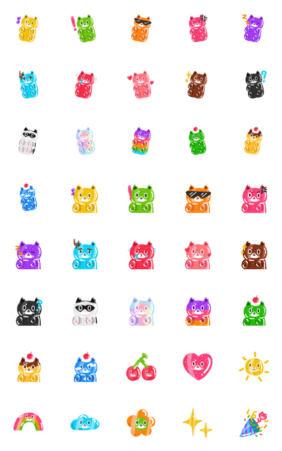 [LINE絵文字]Wandee Jelly Mask Catの画像一覧