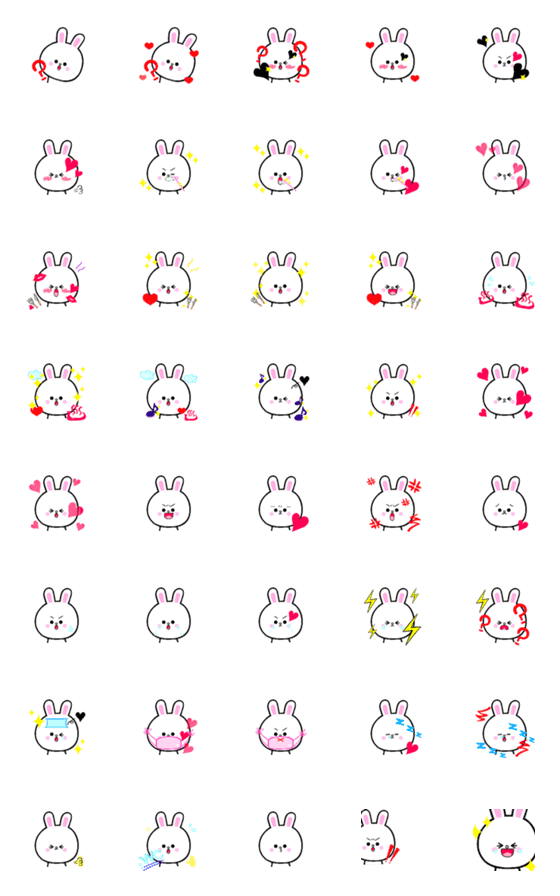 [LINE絵文字]CONY kawaii Emojiの画像一覧