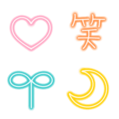 [LINE絵文字] ネオン★大人カラフルな線画絵文字の画像