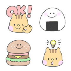 [LINE絵文字] かわいいリスと食べ物絵文字の画像