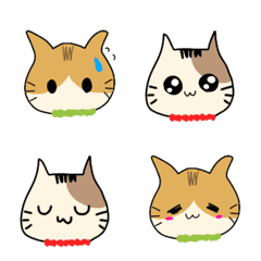 [LINE絵文字] 三毛猫♡茶白猫♡毎日使えるかわいい絵文字の画像