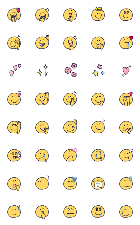 [LINE絵文字]毎日使えちゃう詰め合わせ♡の画像一覧