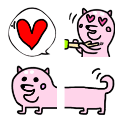 [LINE絵文字] ピンク犬のピンクちゃんの画像
