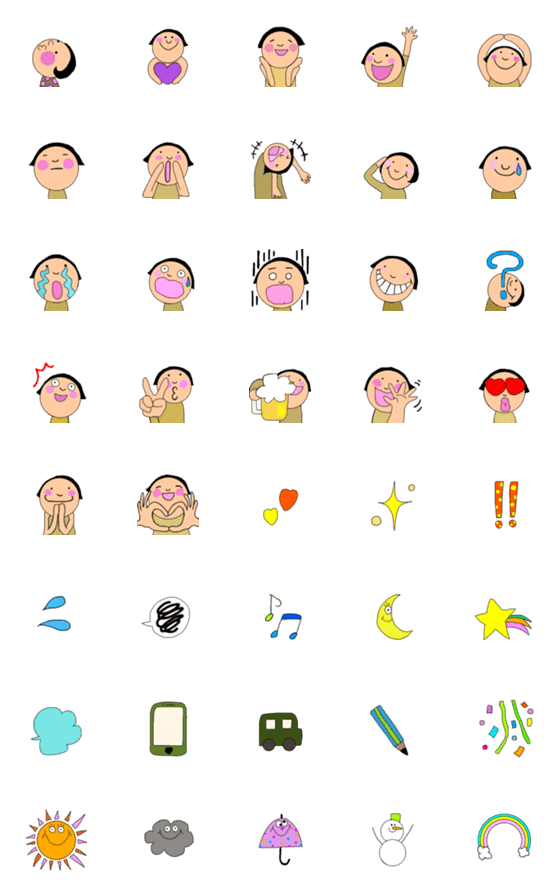 [LINE絵文字]Bob hair girl'sの画像一覧