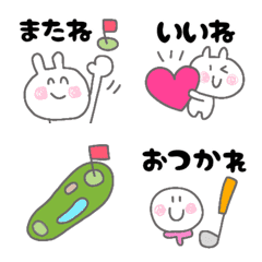 [LINE絵文字] 動く☆彡ゴルフうさぎさんの画像