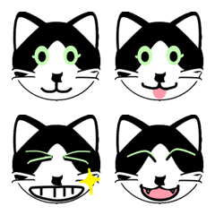 [LINE絵文字] 黒白猫クロロの画像