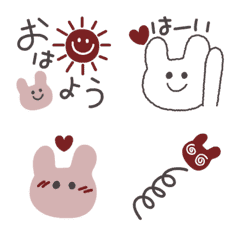 [LINE絵文字] 動く♡うさぎ大人色の画像