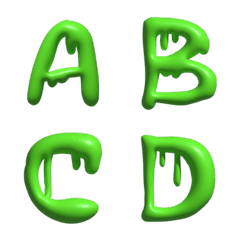 [LINE絵文字] Halloween Slime Font 3Dの画像