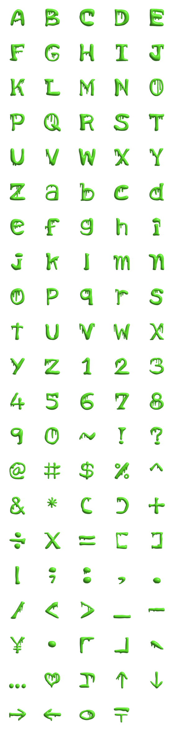 [LINE絵文字]Halloween Slime Font 3Dの画像一覧