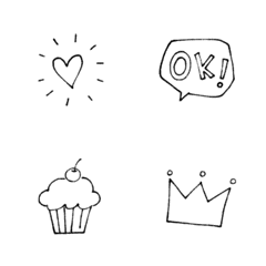 モノトーン＊シンプル絵文字 2の絵文字メイン画像
