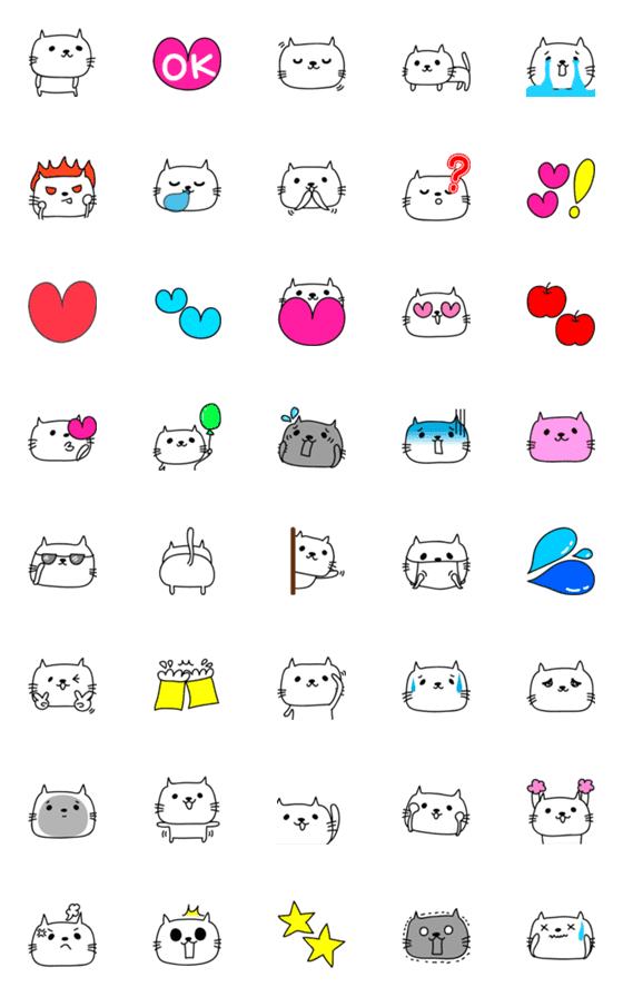 [LINE絵文字]動く！ 毎日使えるネコ Cat絵文字の画像一覧