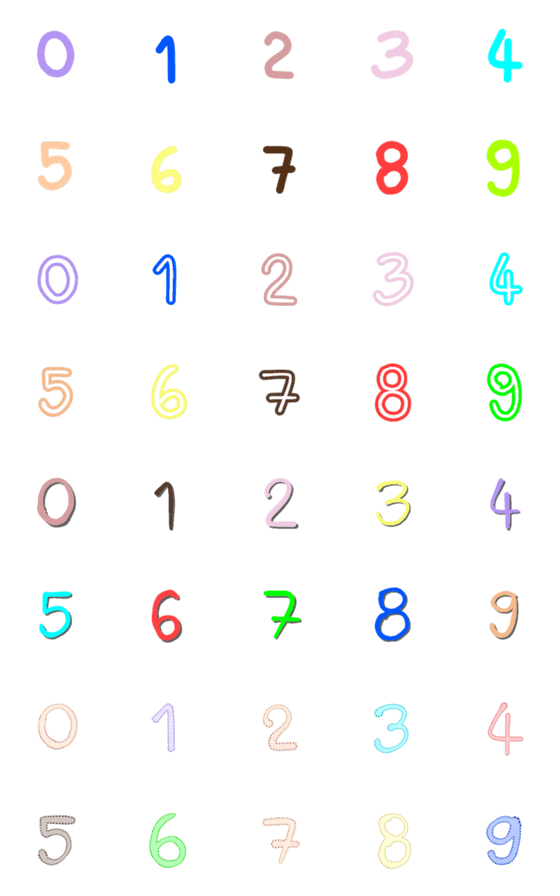 [LINE絵文字]Emoji Number0-9の画像一覧