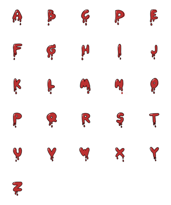 [LINE絵文字]Haunted lettersの画像一覧