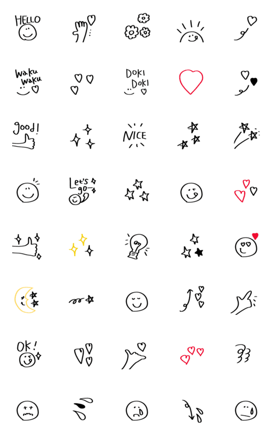 [LINE絵文字]マーカーでらくがき♡の画像一覧