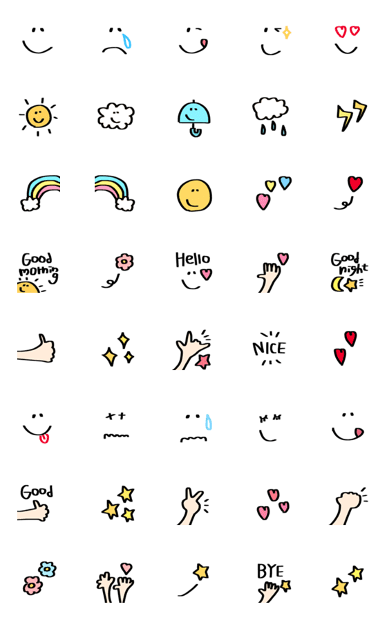 [LINE絵文字]シンプル〜マーカーで落書き♡の画像一覧