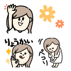 [LINE絵文字] 毎日使える！ゆるかわ♡女の子 絵文字の画像